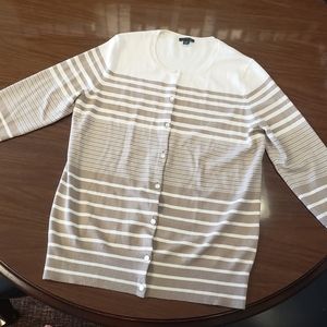Ann Taylor Striped Cardigan Size M
